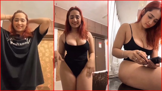 Aditi Mistry Viral Latest Black Swim Suit Nude Boobs Pop out Live Recording Part 1