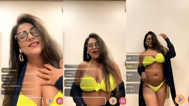 Bhavana Kumawat - Puja Bikini Tease on Live App Video